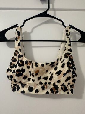 Aerie Scoop Bikini Top Leopard Print Size XS Women’s